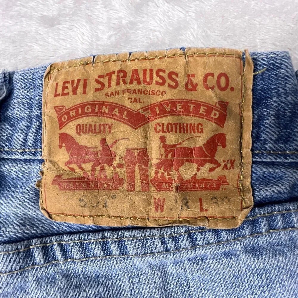 Levis 501 XX Jeans Mens 38x30 Button Fly Straight Leg Denim